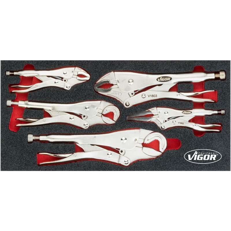 foto del prodotto vigor grip pliers set v5004 l x w x h 393 mm x 188 mm x 35 mm numero utensili 5