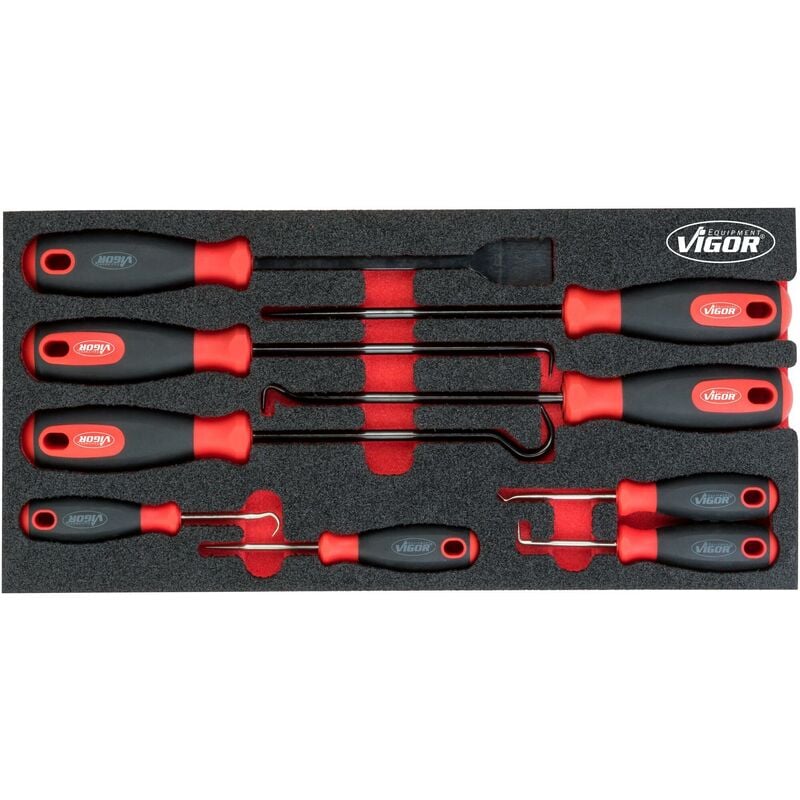 foto del prodotto vigor hook and scraper set v5070 l x w x h 393 mm x 188 mm x 35 mm numero utensili 9