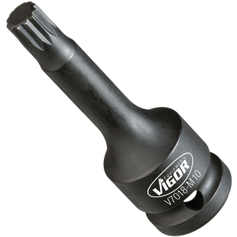 foto del prodotto vigor impact screwdriver socket v7018 m10 attacco quadro, cavo, 1 2 di pollice 12,5 mm profilo poligonale interno xzn size m10