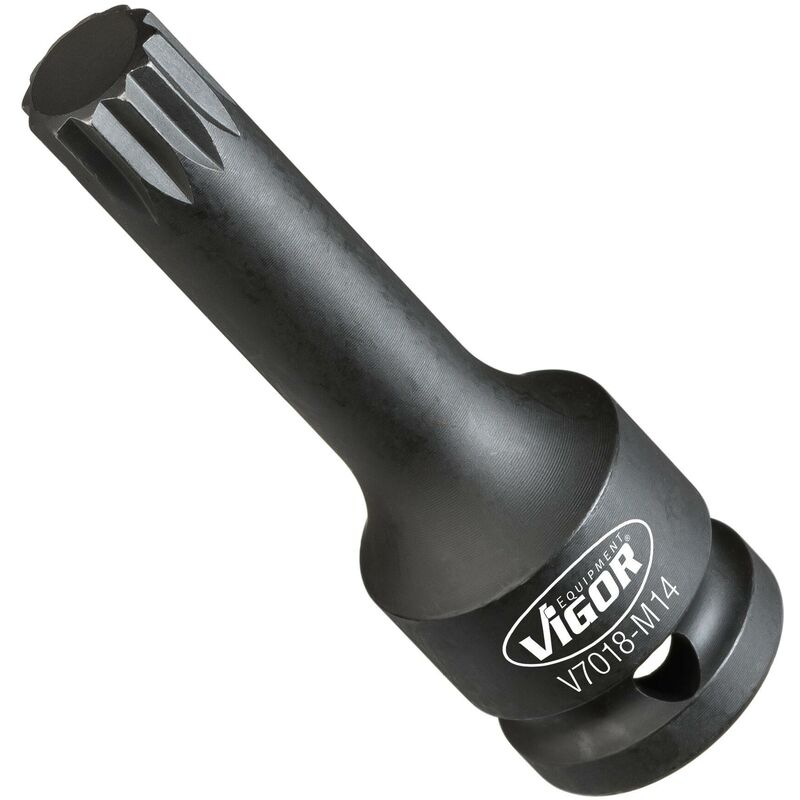 foto del prodotto vigor impact screwdriver socket v7018 m14 attacco quadro, cavo, 1 2 di pollice 12,5 mm profilo poligonale interno xzn size m14