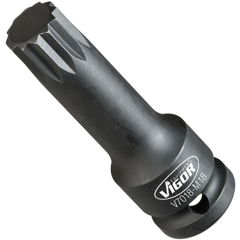 foto del prodotto vigor impact screwdriver socket v7018 m18 attacco quadro, cavo, 1 2 di pollice 12,5 mm profilo poligonale interno xzn size m18