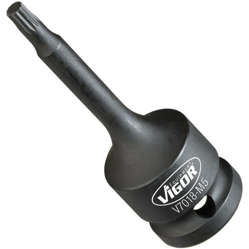foto del prodotto vigor impact screwdriver socket v7018 m5 attacco quadro, cavo, 1 2 di pollice 12,5 mm profilo poligonale interno xzn size m5