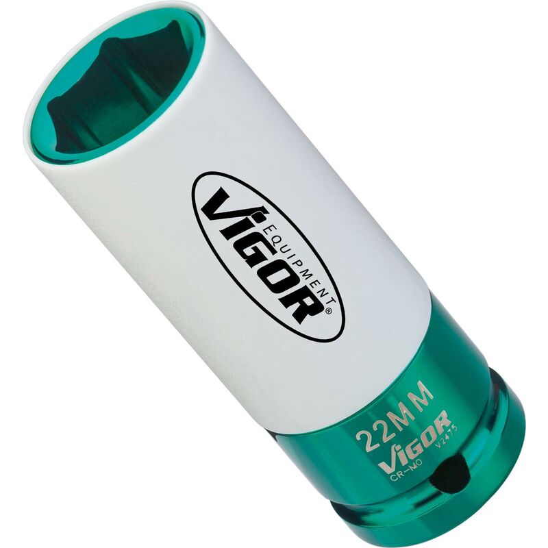 immagine 0 del prodotto vigor impact wrench socket v2475 attacco quadro, cavo, 1 2 di pollice 12,5 mm profilo esagonale esterno size 22 mm
