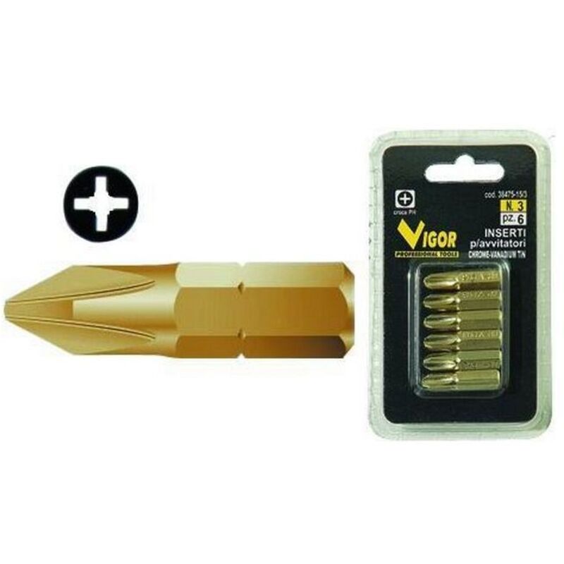 foto del prodotto vigor inserti per avvitatori cro-titanio pz.6 n. 2 ph