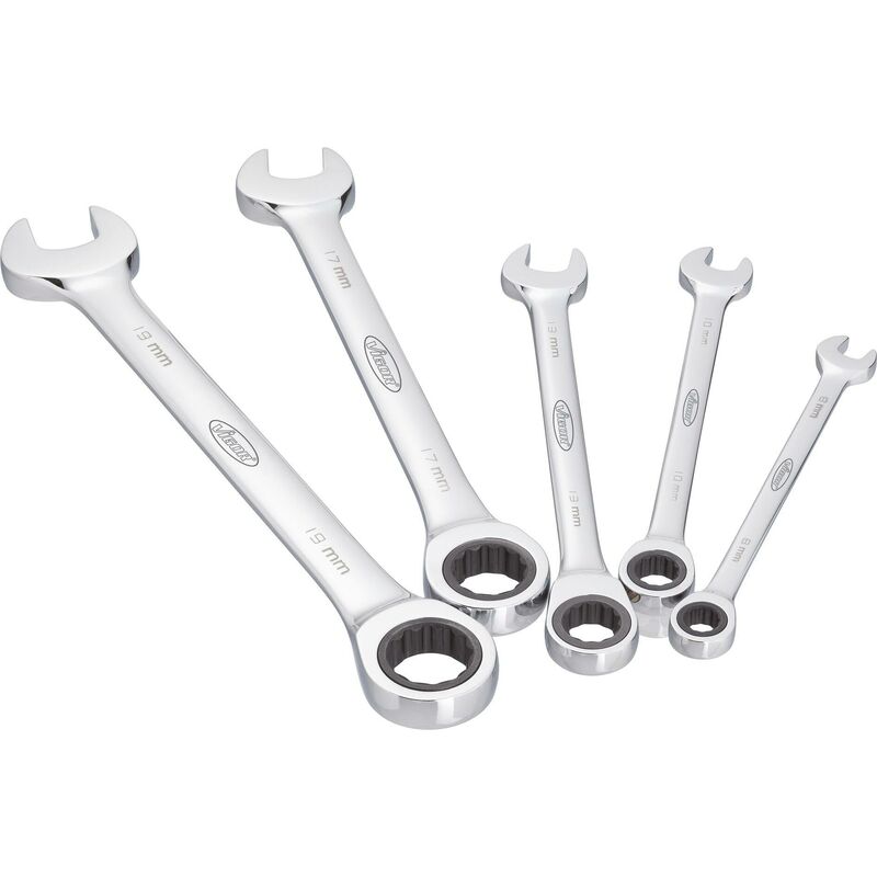 foto del prodotto vigor ratcheting combination wrench set long v2820 profilo esagonale esterno, profilo a doppio esagono esterno 5 pieces numero utensili 5
