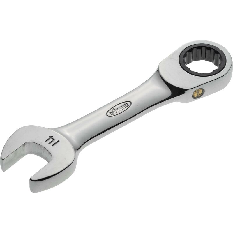 foto del prodotto vigor ratcheting combination wrench short v2828 profilo esagonale esterno, profilo a doppio esagono esterno size 14 mm