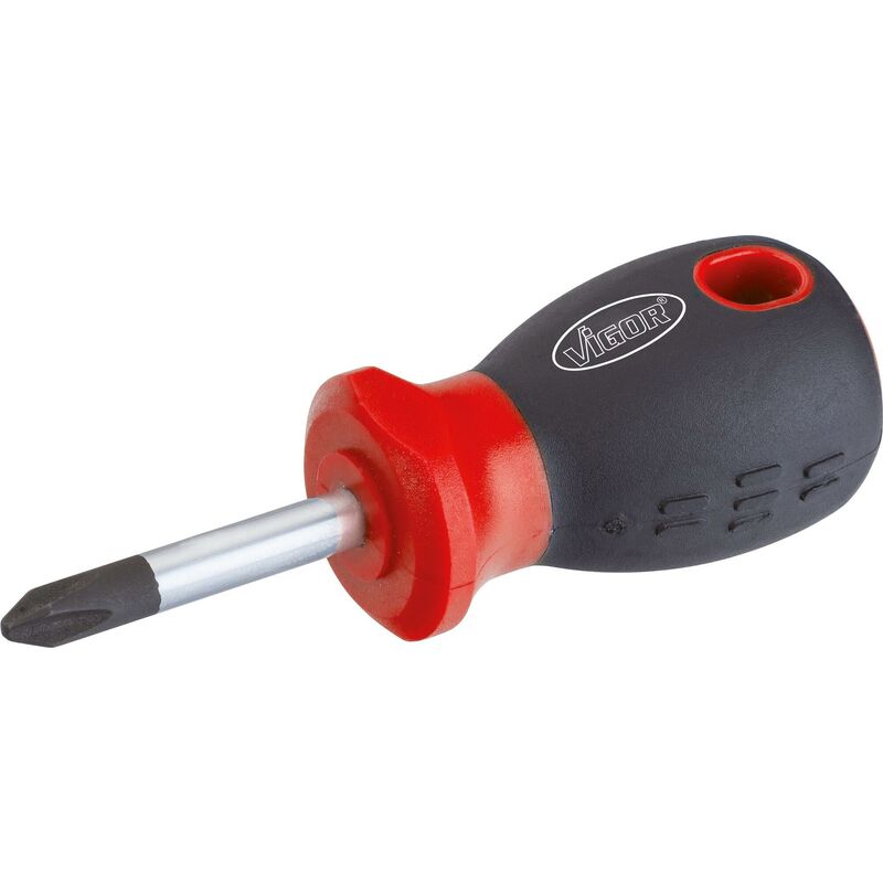 foto del prodotto vigor screwdriver short v1209 profilo intaglio a croce ph size ph2