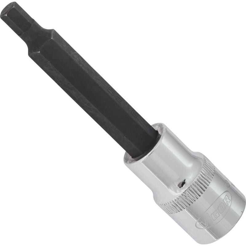 foto del prodotto vigor screwdriver socket for inside hexagon screws v2073 attacco quadro, cavo, 1 2 di pollice 12,5 mm profilo esagonale interno size 6 mm