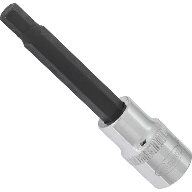 foto del prodotto vigor screwdriver socket for inside hexagon screws v2075 attacco quadro, cavo, 1 2 di pollice 12,5 mm profilo esagonale interno size 8 mm