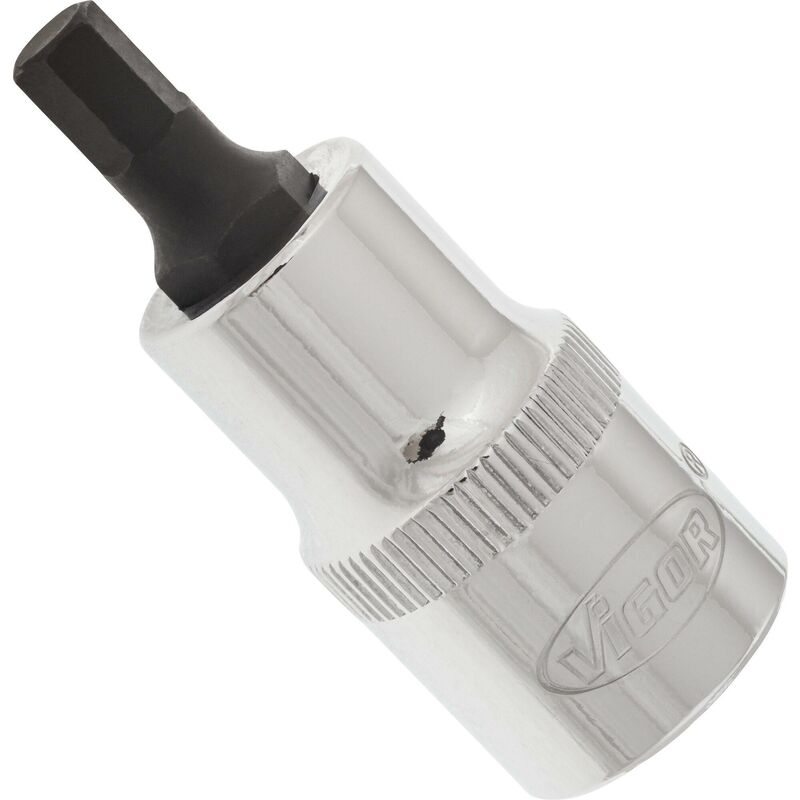 foto del prodotto vigor screwdriver socket for inside hexagon screws v2102 attacco quadro, cavo, 1 2 di pollice 12,5 mm profilo esagonale interno size 6 mm