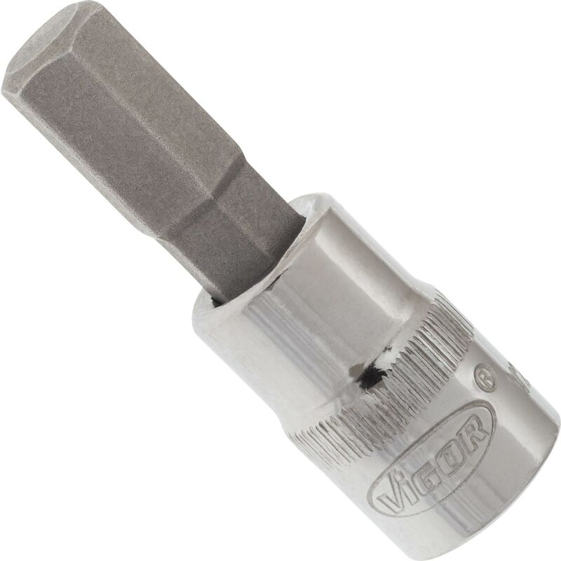 foto del prodotto vigor screwdriver socket for inside hexagon screws v2434n attacco quadro, cavo, 1 4 di pollice 6,3 mm profilo esagonale interno size 7 mm
