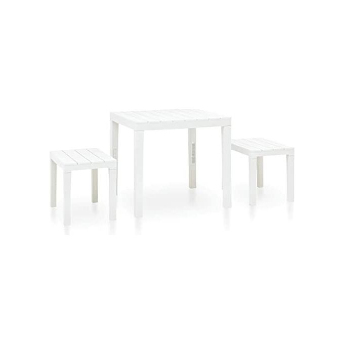 foto del prodotto vigor set arredo giardino pp papua bianco 3 pezzi