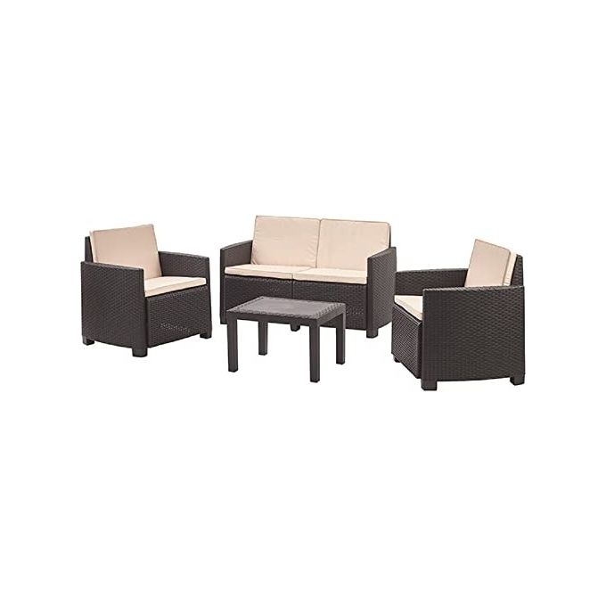 foto del prodotto vigor set arredo giardino pp rattan arena antracite 4 pezzi