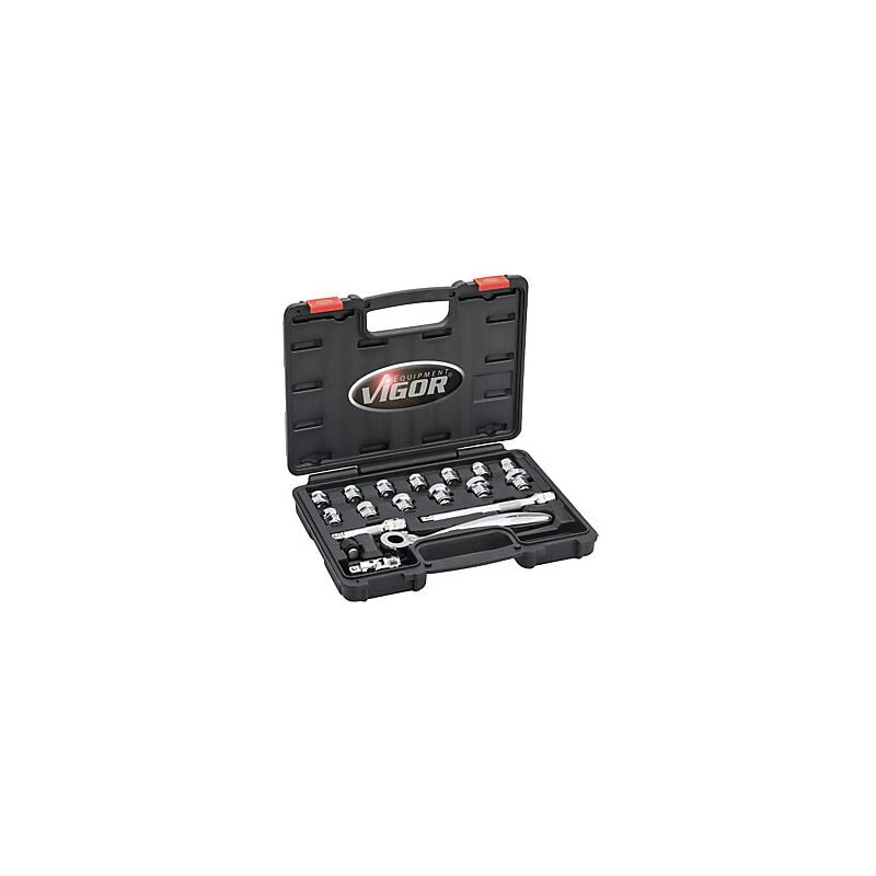foto del prodotto vigor set di chiavi a bussola extra piatte v6 3 8 di pollice