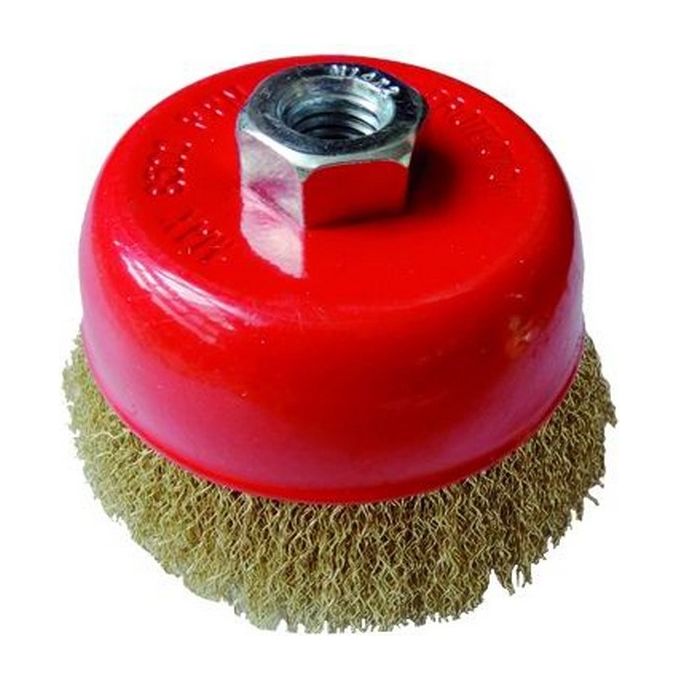 foto del prodotto vigor spazzole a tazza fili ondulati filetto 14ma mm. 150