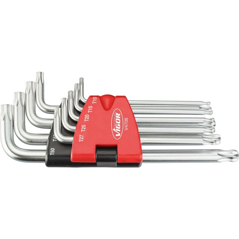 foto del prodotto vigor t offset screwdriver set v4708 profilo interno torx t10 t15 t20 t25 t27 t30 t40 t45 t50 numero utensili 9