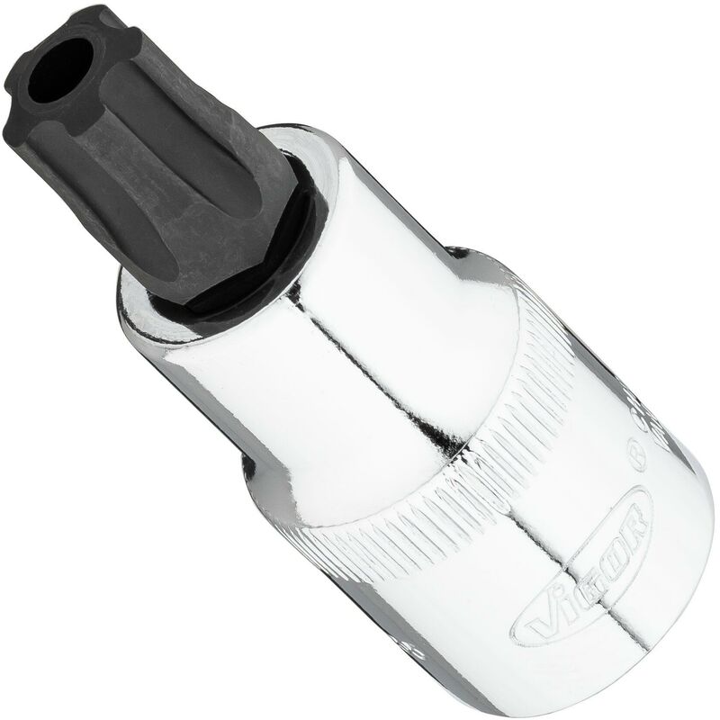 foto del prodotto vigor tr plus screwdriver socket v7055 ipr55 attacco quadro, cavo, 1 2 di pollice 12,5 mm profilo interno a 5 punte con perno size t55 h