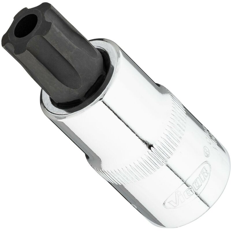 foto del prodotto vigor tr plus screwdriver socket v7055 ipr60 attacco quadro, cavo, 1 2 di pollice 12,5 mm profilo interno a 5 punte con perno size t60 h