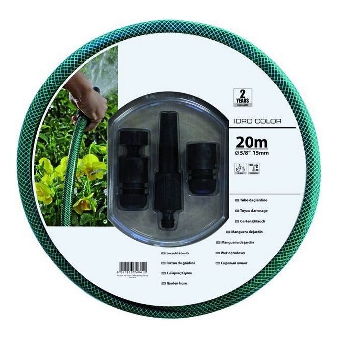 foto del prodotto vigor tubo per irrigazione idro color lunghezza 20 metri diametro 1 2 nero e verde