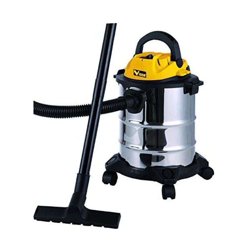foto del prodotto vigor vba15l aspiratore bidone inox, 15l, 1000w, aspirazione solidi liquidi, senza sacco, soffiaggio, nero acciaio
