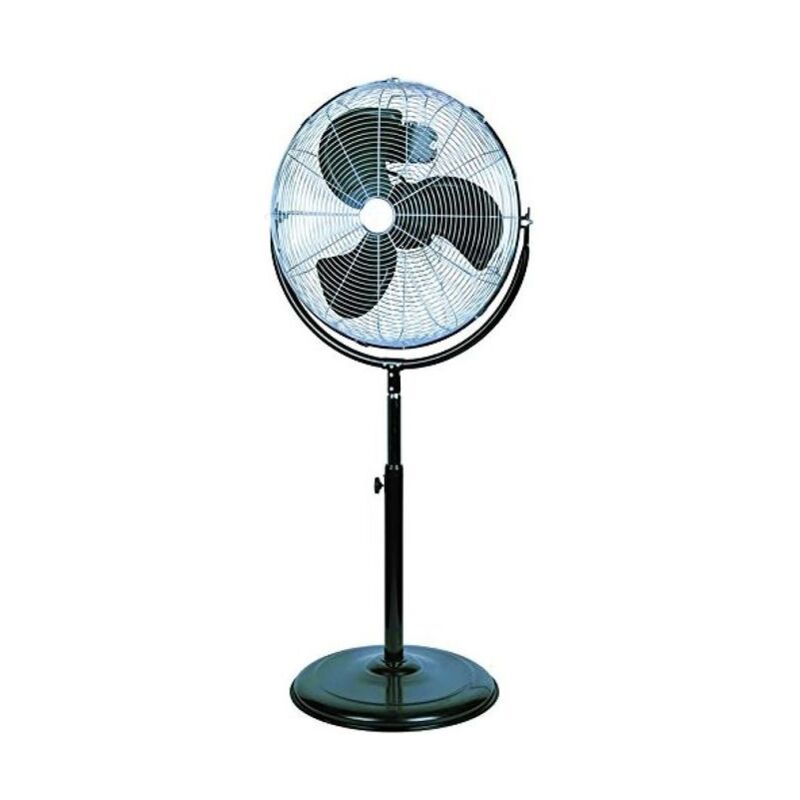 foto del prodotto vigor ventilatore da pavimento urano nero cromo con diametro di 45 cm per un efficiente raffrescamento ambientale