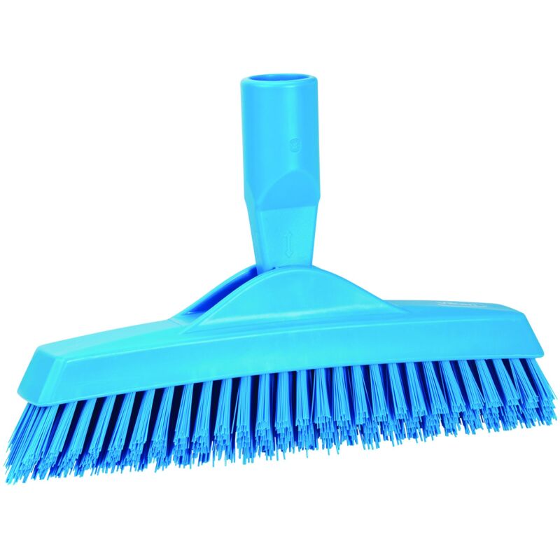foto del prodotto vikan spazzola per fughe igienica con collo flessibile modello con manico extra duro 225mm blu