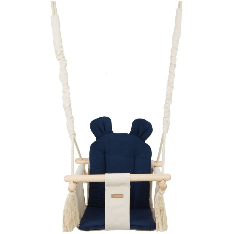 foto del prodotto viking choice altalena per bambini altalena per bambini con orecchie massimo 20 kg crema, blu marino