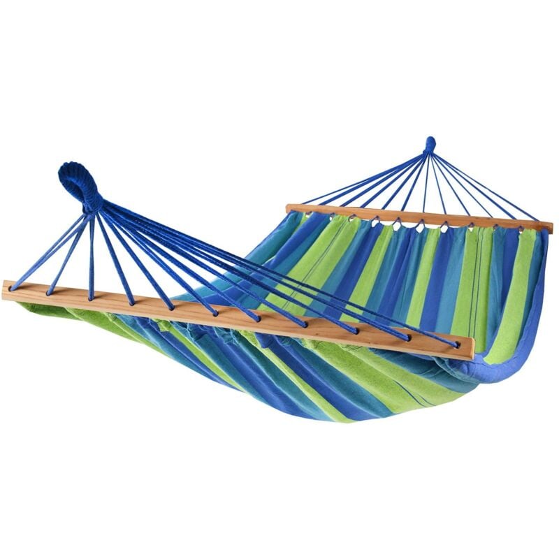 foto del prodotto viking choice amaca per 2 persone xl 220 x 160 cm traversa blu e verde