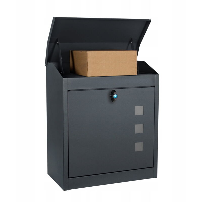 foto del prodotto viking choice cassetta delle lettere per pacchi da parete 43x24x52 cm acciaio antracite