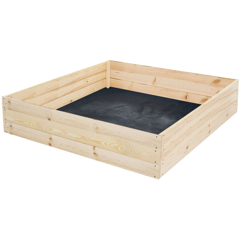 foto del prodotto viking choice cassetta per orto cassetta per coltivazione 80x80x30 cm legno con telo di fondo