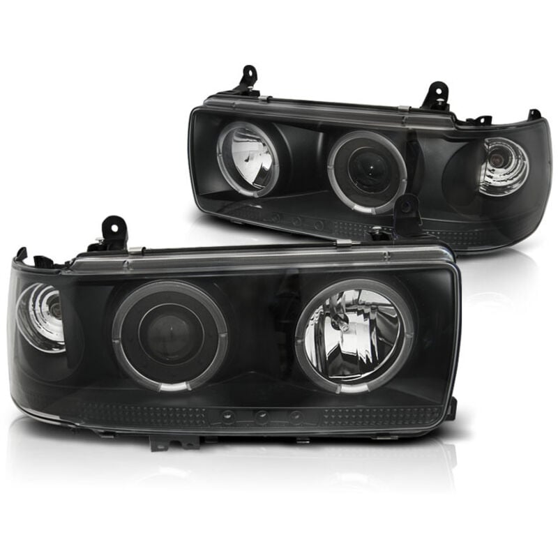 foto del prodotto viking choice cerchioni fari dual halo toyota land cruiser fj 80 90 97 nero