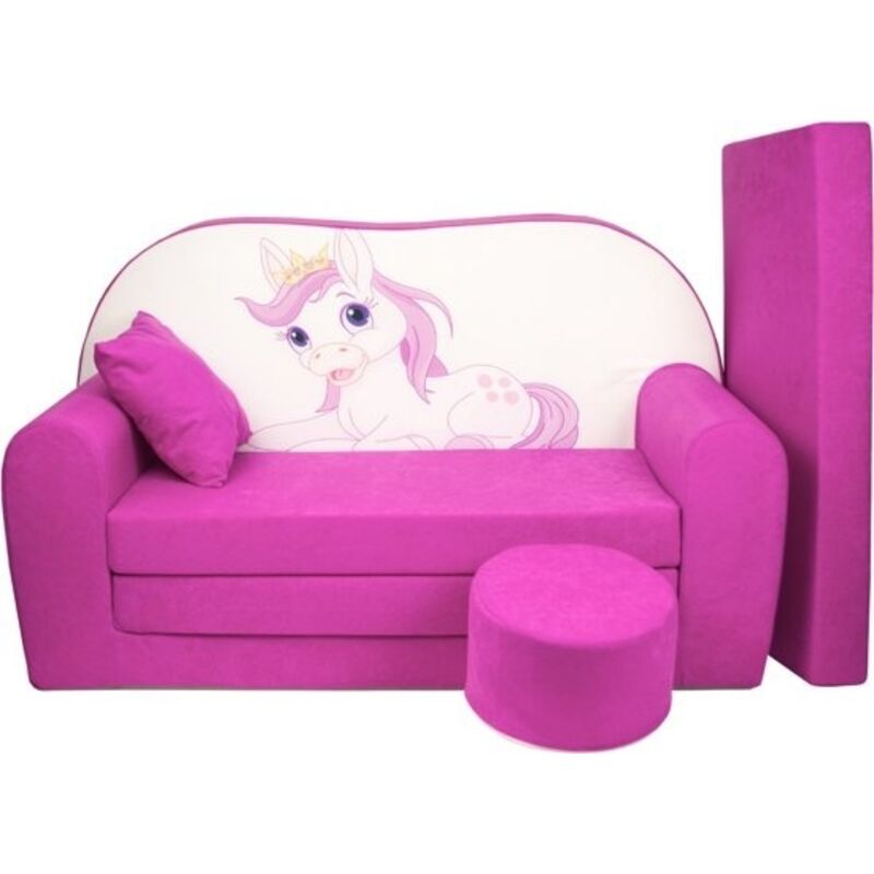 foto del prodotto viking choice completo divano letto per bambini materasso ospite divano 170 x 100 x 8 divano letto rosa cavallo