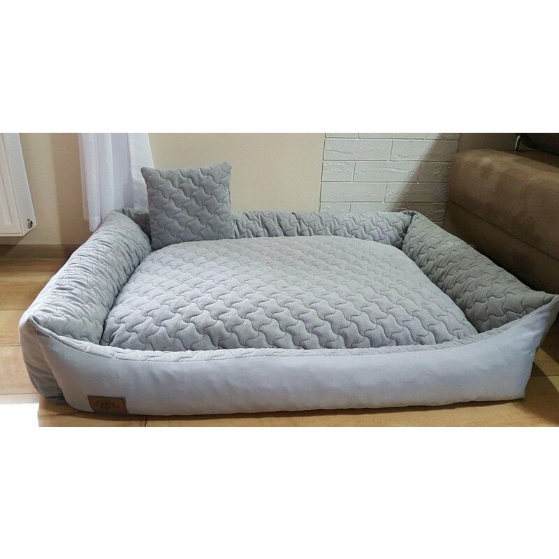 foto del prodotto viking choice - cuccia per cani grigia con cuscino 120x90 cm - cuscino per cani lavabile - cuccia per cani impermeabile - grigio