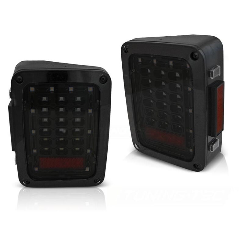 foto del prodotto viking choice fanali posteriori chrysler jeep wrangler jk 07 18 led fume 