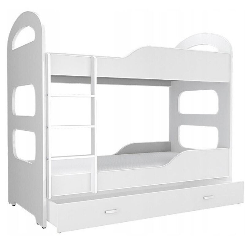 foto del prodotto viking choice letto a castello bianco 190x80 cm letto per bambini con 2 materassi