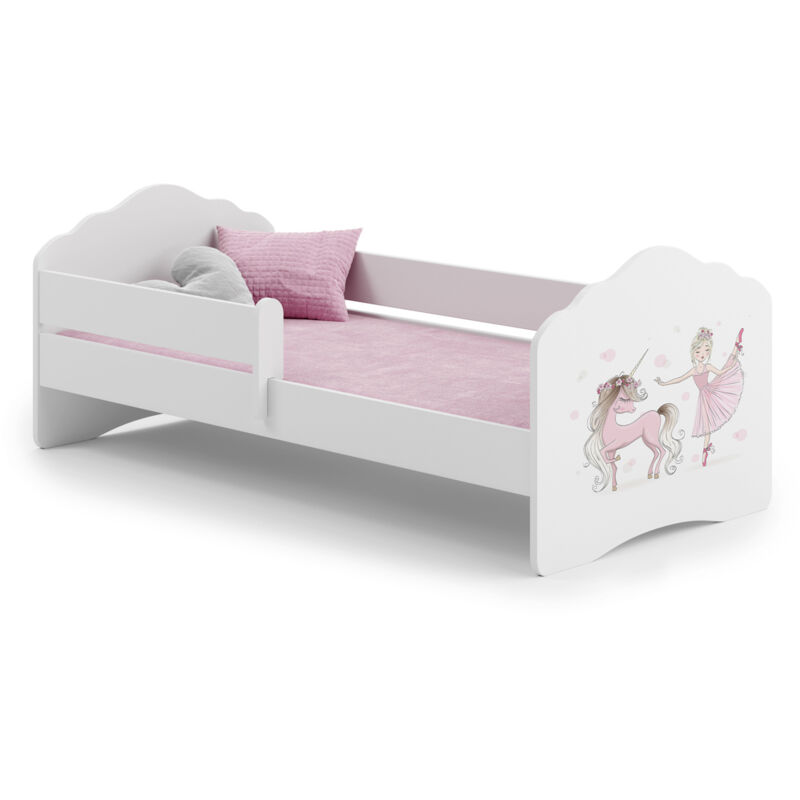foto del prodotto viking choice letto per bambini fala 140x70 con ringhiera ragazza con unicorno