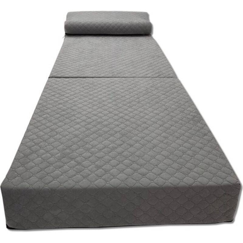 foto del prodotto viking choice materasso ospite di lusso con cuscino grigio materasso da campeggio divano pieghevole 200x70x15 cm