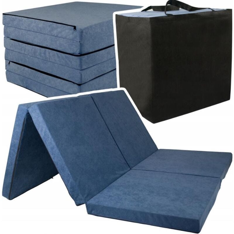 foto del prodotto viking choice materasso pieghevole per 2 persone fodera lavabile 195 cm x 120 cm x 7 cm blu marino