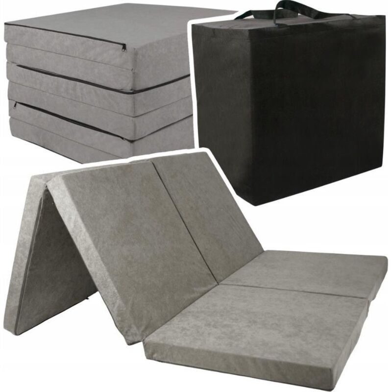foto del prodotto viking choice materasso pieghevole per 2 persone fodera lavabile 195 cm x 120 cm x 7 cm grigio