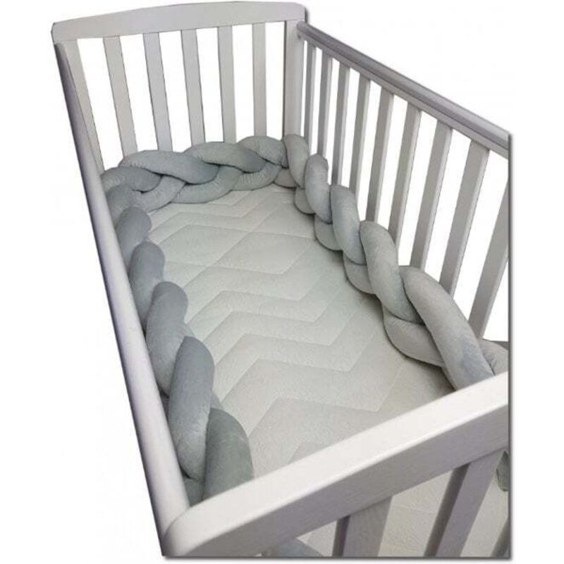 foto del prodotto viking choice paracolpi grigio lunghezza 280 cm intrecciato giroletto per lettino