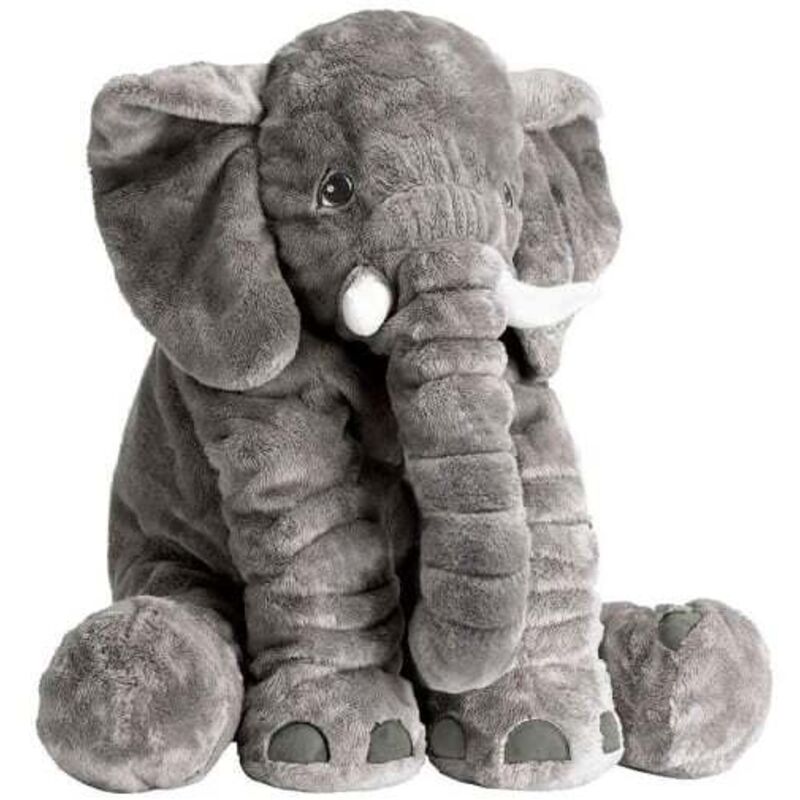 foto del prodotto viking choice - peluche grande - elefante - cuscino coccolone - peluche - grigio