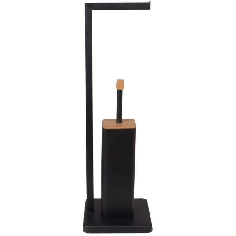 foto del prodotto viking choice - portarotolo da appoggio con scopino - 20x64cm - bambù nero
