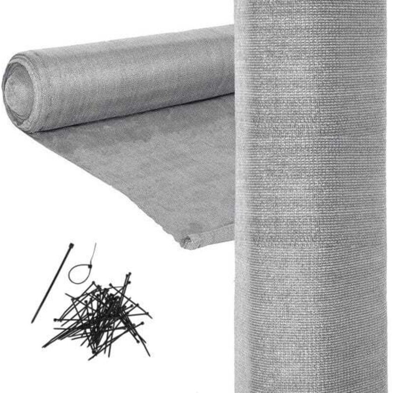 foto del prodotto viking choice rete di visibilit rotolo di rete ombreggiante 90 percento 1,5 x 50 m rete parasole rete per la privacy grigia set di