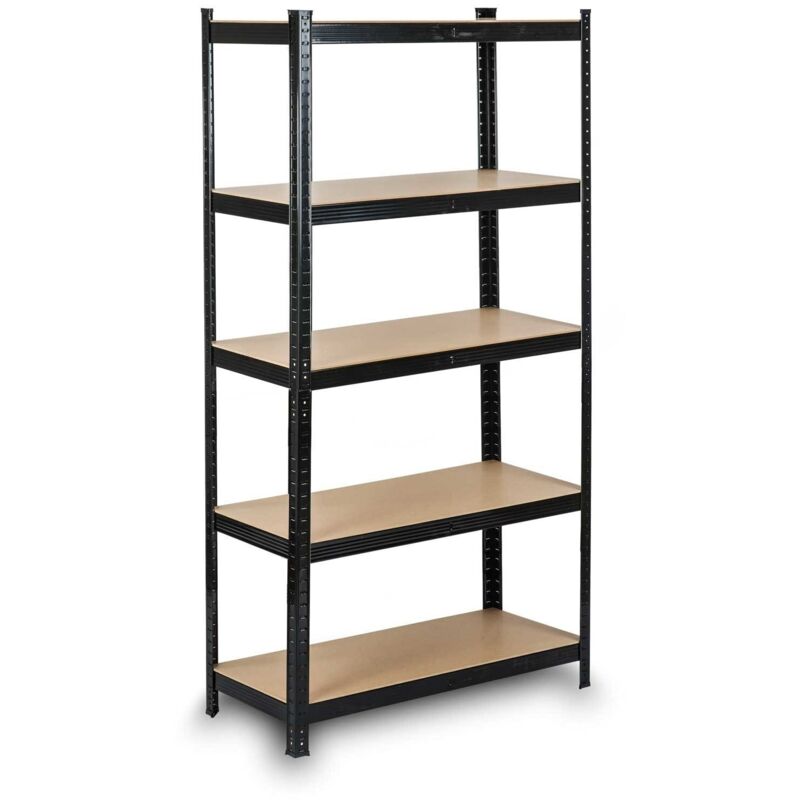 foto del prodotto viking choice scaffale scaffale portaoggetti 150x75x30 cm metallo e mdf nero