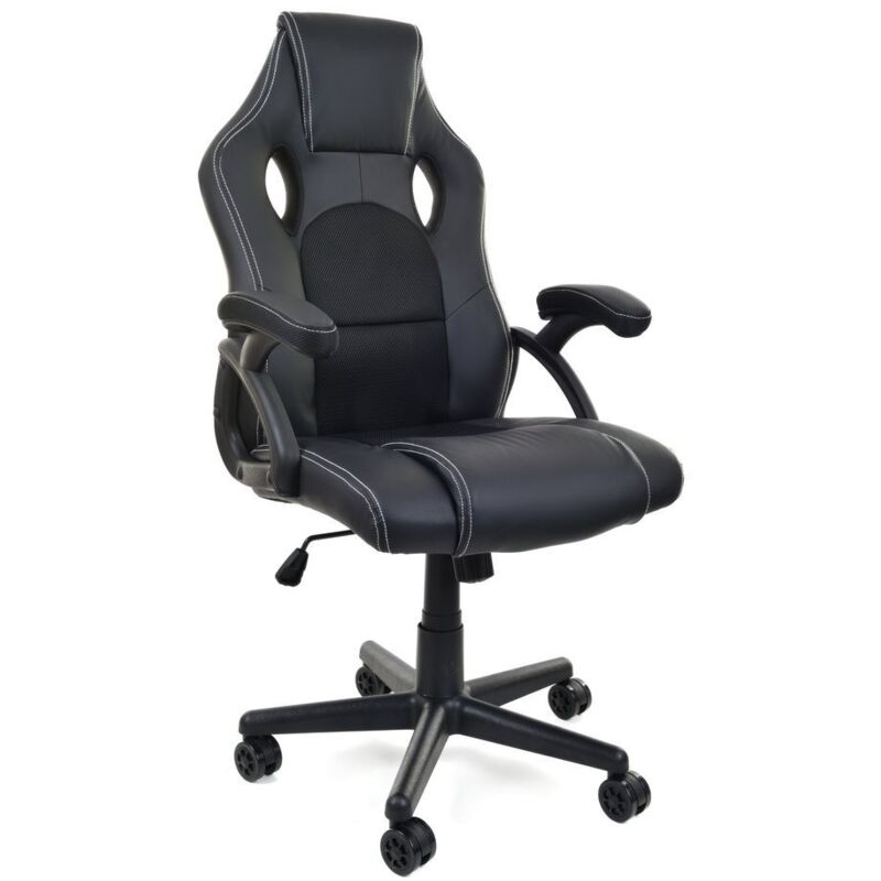 foto del prodotto viking choice sedia da gioco sedia da ufficio racer pro ecopelle nera