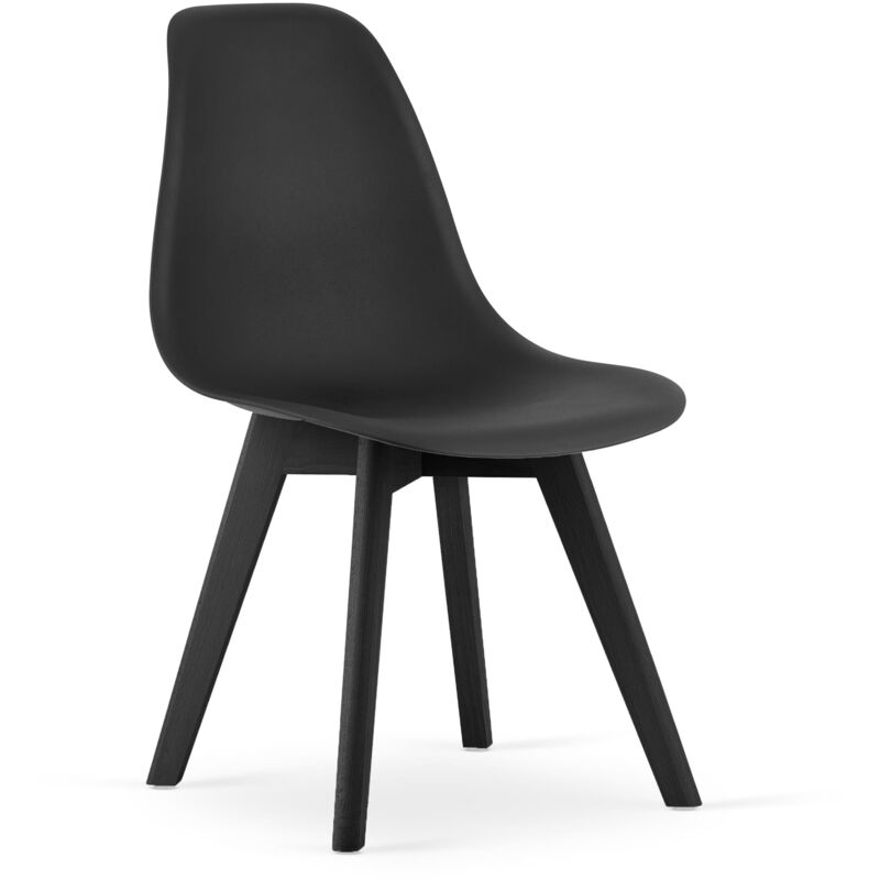 foto del prodotto viking choice sedie per sala da pranzo kito set di 4 nere con base nera