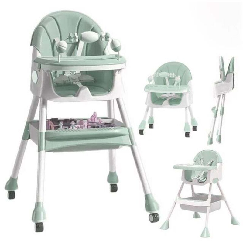 foto del prodotto viking choice seggiolone per la crescita pieghevole con set da gioco verde