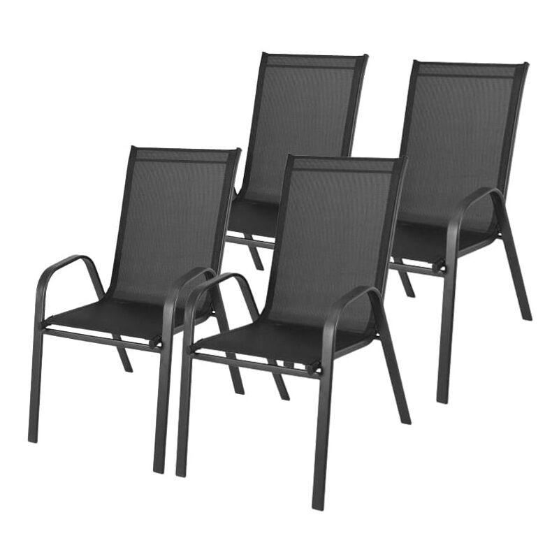 foto del prodotto viking choice set di tavolo da giardino con sedie nero 4 pezzi