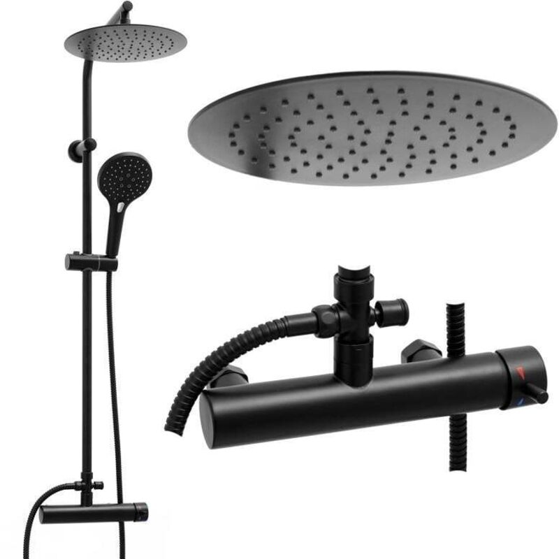 foto del prodotto viking choice set doccia con miscelatore doccia e soffione a pioggia nero