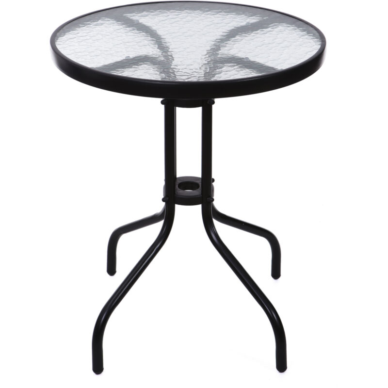 foto del prodotto viking choice tavolo da giardino 60 cm vetro temperato nero